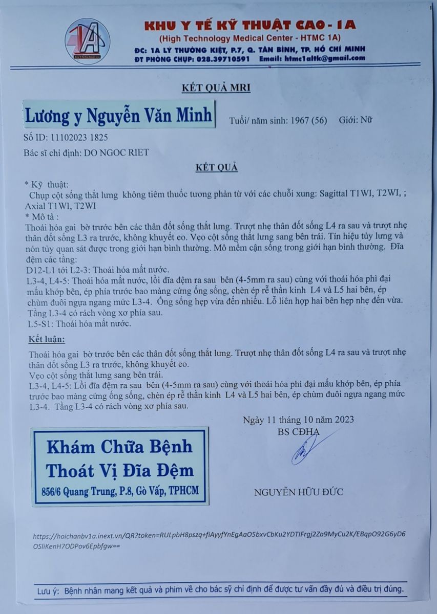 Lương y Nguyễn Văn Minh chữa thoát vị đĩa đệm